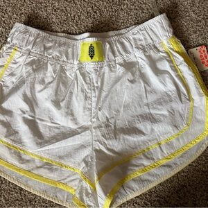 White and Yellow Free People Movement Women's Shorts size Small, NWT